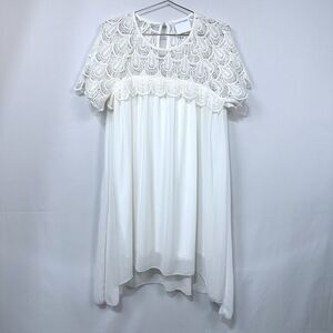 Jillian Hearts Harris for Privilege Lace Bridal Beach Shirt Dress Large